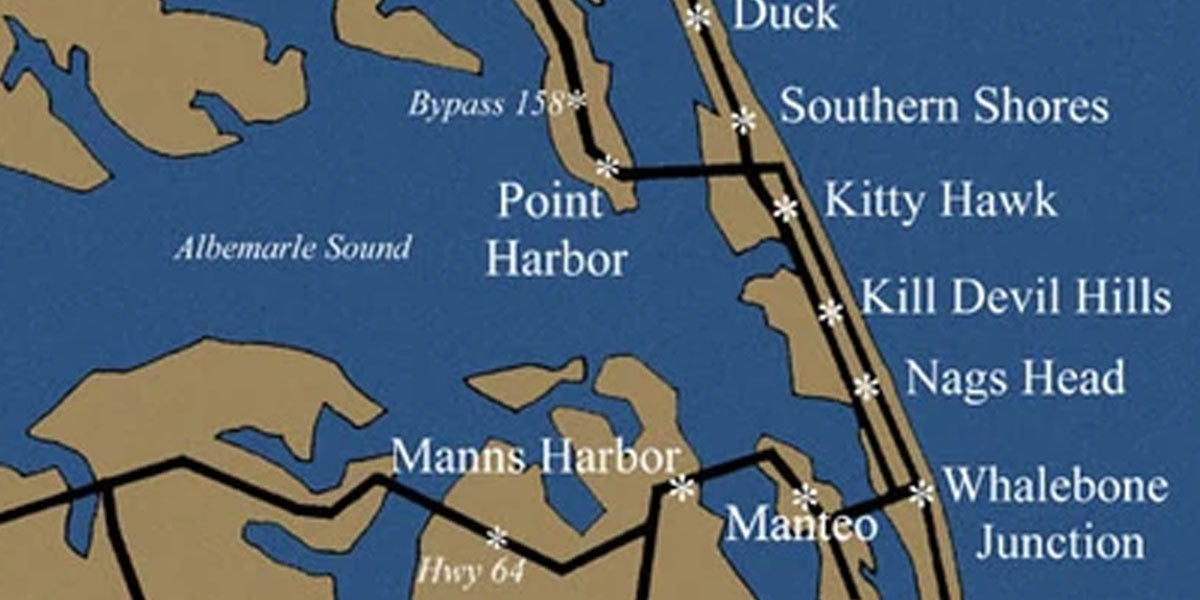 Map of Outer Banks NC OBX Stuff